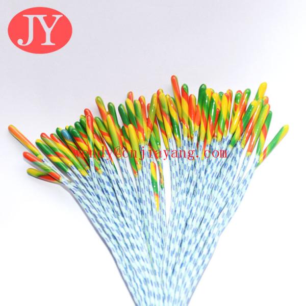 Polyester lace with reflective stripe with silicone dipped tips drawcords for hoodies