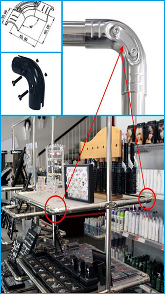 90 Degree SPCC Steel Metal Pipe Joint Hardware Accessories For Lean Pipe