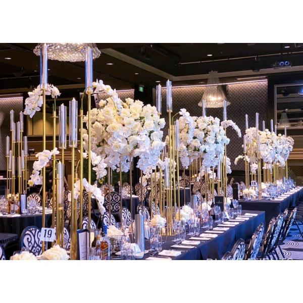 Vintage Wrought Iron Standing Candelabra Floor Candelabra Tall Luxury Hexagon Gold 160cm