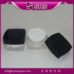 China Shengruisi packaging J050-5ml 10ml 15ml 30ml 50ml 100ml empty acrylic square cream jar on sale