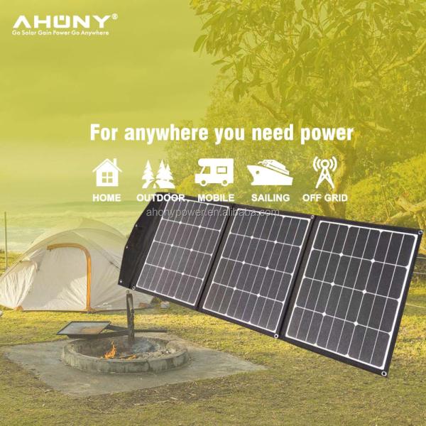 SUNPOWER 120 Watt Folding Solar Kit 50hz Solar Panel Bag For Camper RV Cabins