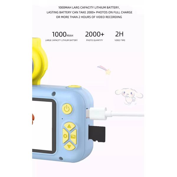 Auto Focusing Cute Cartoon IPS Screen Rechargeable Filter Photos 1080P Kids' Digital Camera