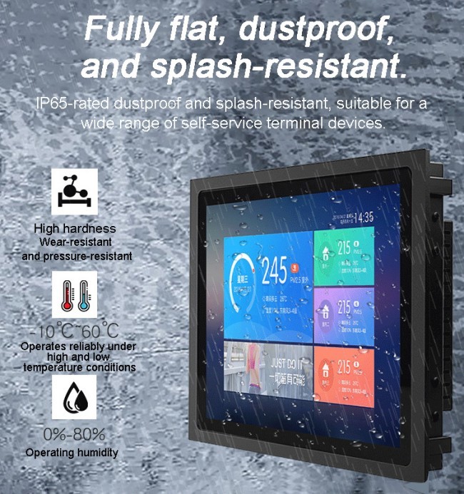 21.5 Inch LCD Industrial Monitor Ip65 Panel Wall Mount Embedded Capacitive Touch Screen Rear-mount Display Terminals