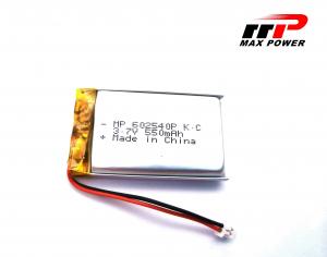 China 550mah 3.7V Lithium Polymer Battery 602540P With Aluminum - Plastic Composite on sale