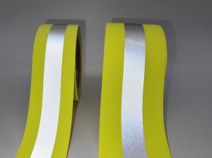 China Fluorescent Color Fire Resistant Reflective Fabric Tape Applied To Fire Protection on sale