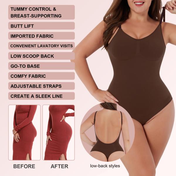 HEXIN 5XL Bodysuit Seamless Shapewear for Tummy Control and Breathable Fabric in 2023