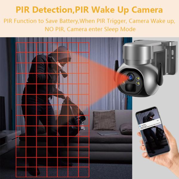 4MP Battery Powered Solar Panel Outdoor CCTV Camera Horizontal 360 ° Vertical 120°