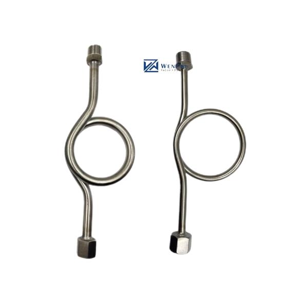SS304 316 316L Round Ring 6000 PSI 1/2 NPT BSPT Swivel Pressure Gauge Snubber Syphon Tube
