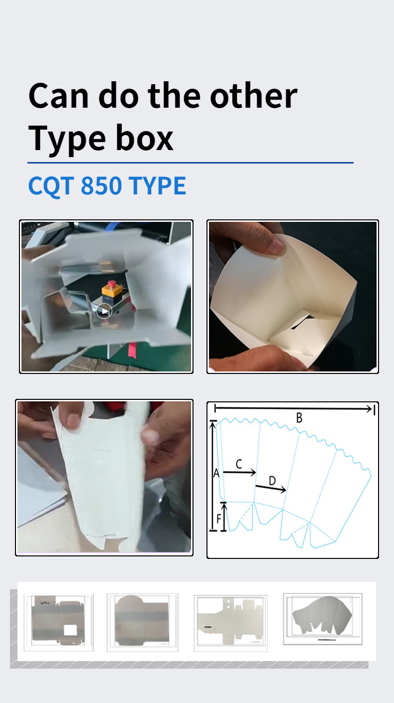 Speed Carton Folding Machine CQT-850 with 14m*1.3m*1.4m Dimensions and 350 m/min Speed