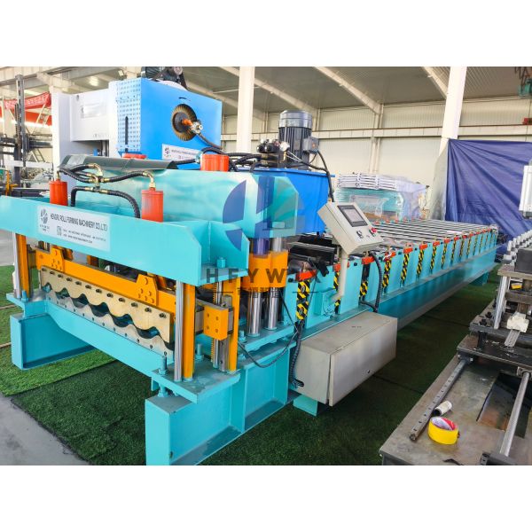 Automatic 1100 Model Glazed Tile Roll Forming Machine with Chain Drive Transmission