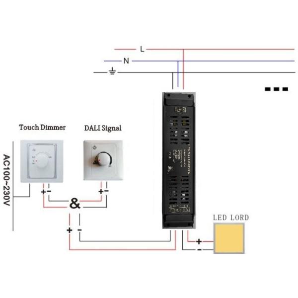 DC12V Constant Voltage DALI LED Controller With AC100V - 240V Input 16.7A*1CH