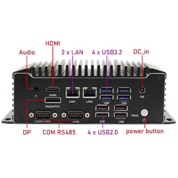 Side Mounting Mini Box PC Fanless Industrial Computer Windows 11 I5 8265u Whiskey Lake