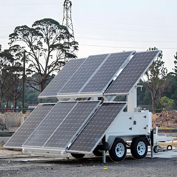 Towable Light Tower Quick Deployment Emergency Light Tower Beam Angle 350° Solar LED Light Tower