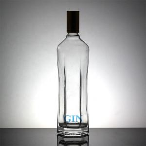 China Whisky Vodka Glass Material 700ml 1000ml Bottle with Metal Cover and Top-Grade on sale