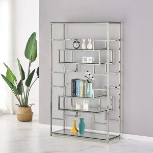 Customizable Stainless Steel Book Case Modern Design Study Bookshelf