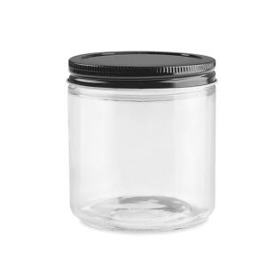 Buy cheap Clear Mini Cookie Glass Canister Jar With Black Airtight Lids product