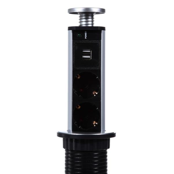 Pull Pop Up Electrical Sockets , Tabletop Pop Up Counter Outlet Intelligent Vertical Installed