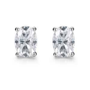 China 18k Gold Moissanite Diamond Oval Earrings Studs For Gift on sale