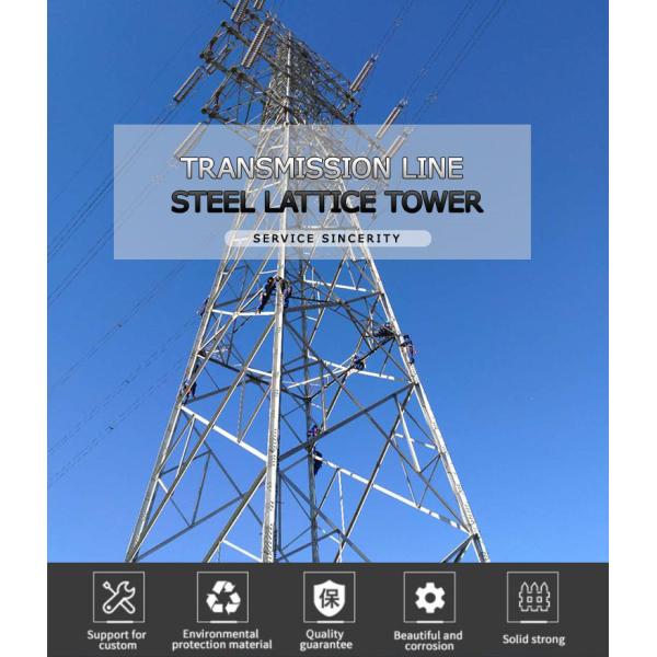 Galvanized High Tension 400kv Electric Transmission Line Steel Tower