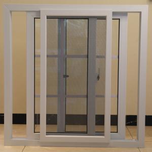 Double Sliding Mesh Flush Sash UPVC Windows Clear Tempered Glass