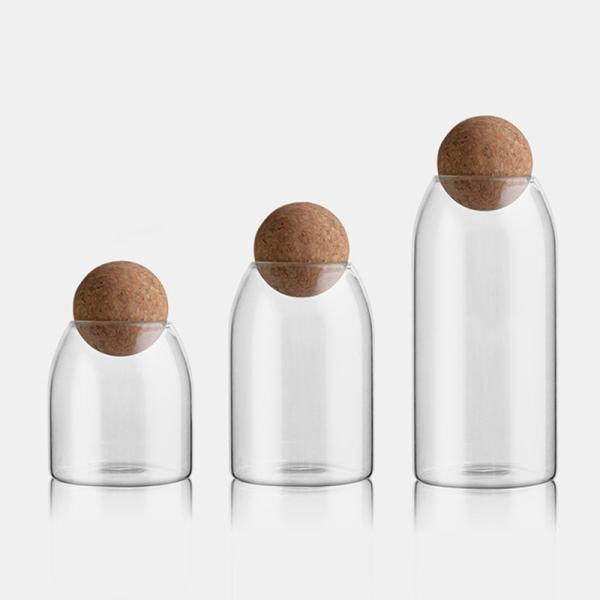 500ml Candy Airtight Glass Jar With Cork Ball Lid