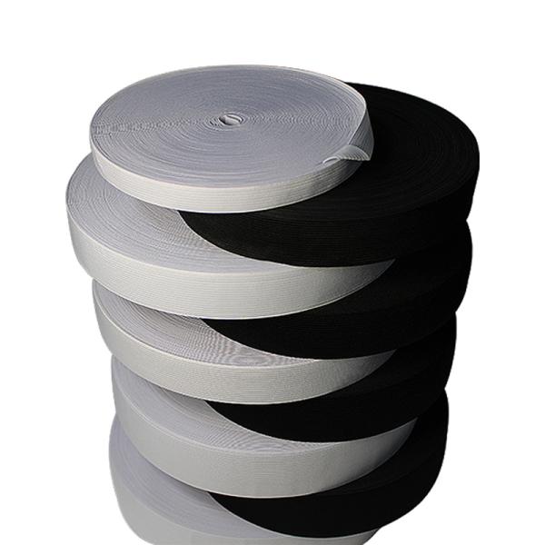 White Textile Polyester Webbing 25mm Knitted Elastic Webbing For Garment