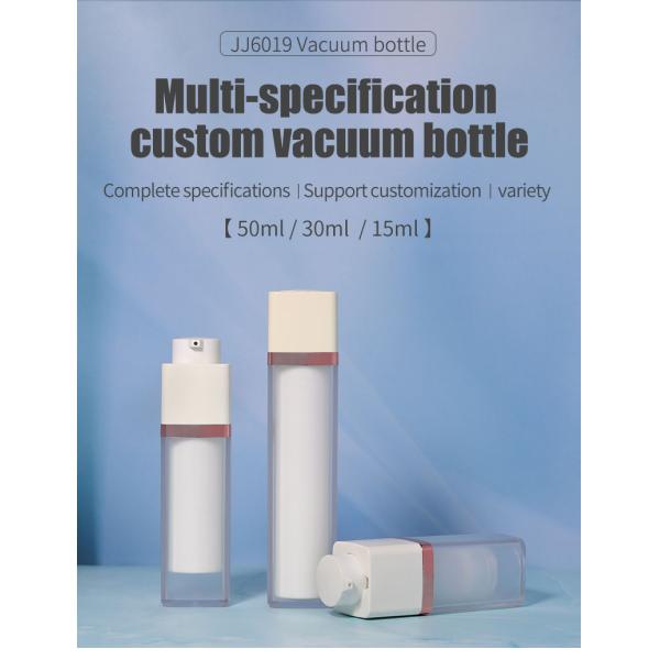 15ml 30ml Airless Pump Bottles 1oz Square Cosmetic Bottle With Pump Sprayer And Rotating Lock Design