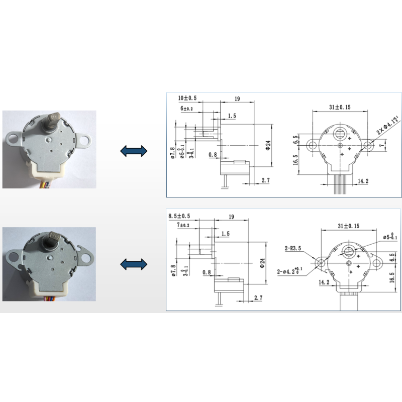Micro Stepper Motor 24BYJ48A with 5.625°/64 Step Angle Anti-Interference and Customizable Parameters
