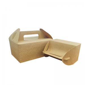 China Disposable Salad Paper Food Containers Biodegradable With Handle on sale
