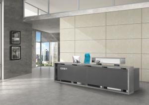 Buy cheap Melamine Contemporary Reception Desks , Standing Reception Desk Easy Modern product