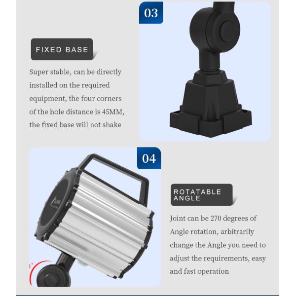 Industrial LED IP65 Swing Arm Work Lamp Precise Positioning For Warehouse And Workshop