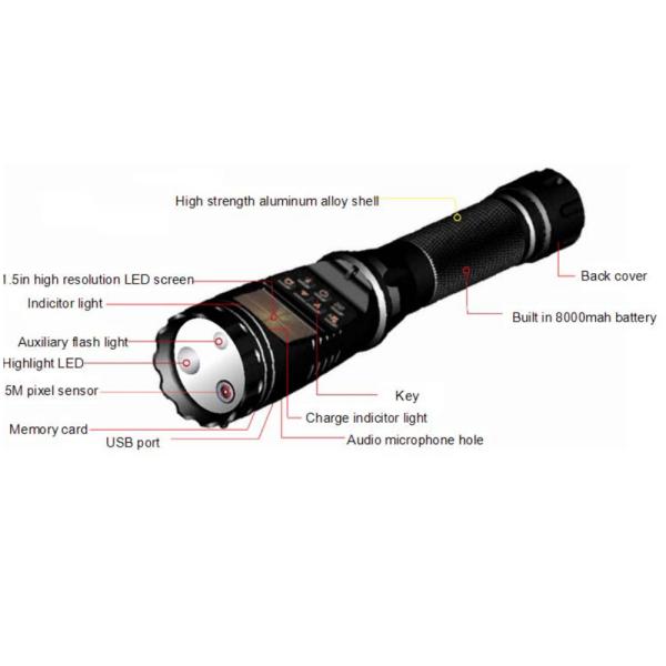 High Power 8000mAh 10hrs Law Enforcement Flashlight