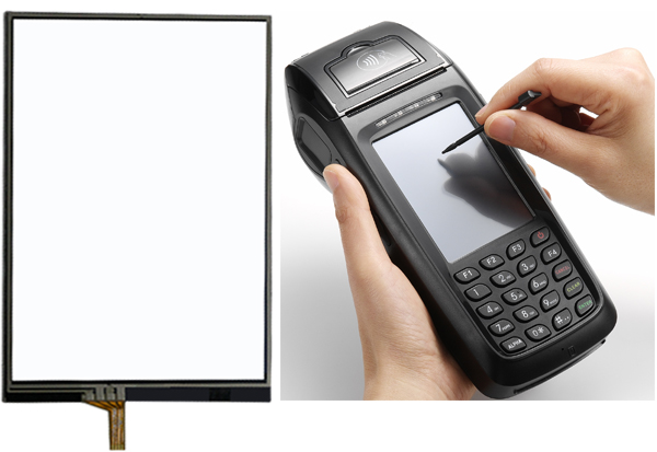 4 Inch Resistive POS Computer Touch Screen 4 Wire , FPC Single Touch Panel