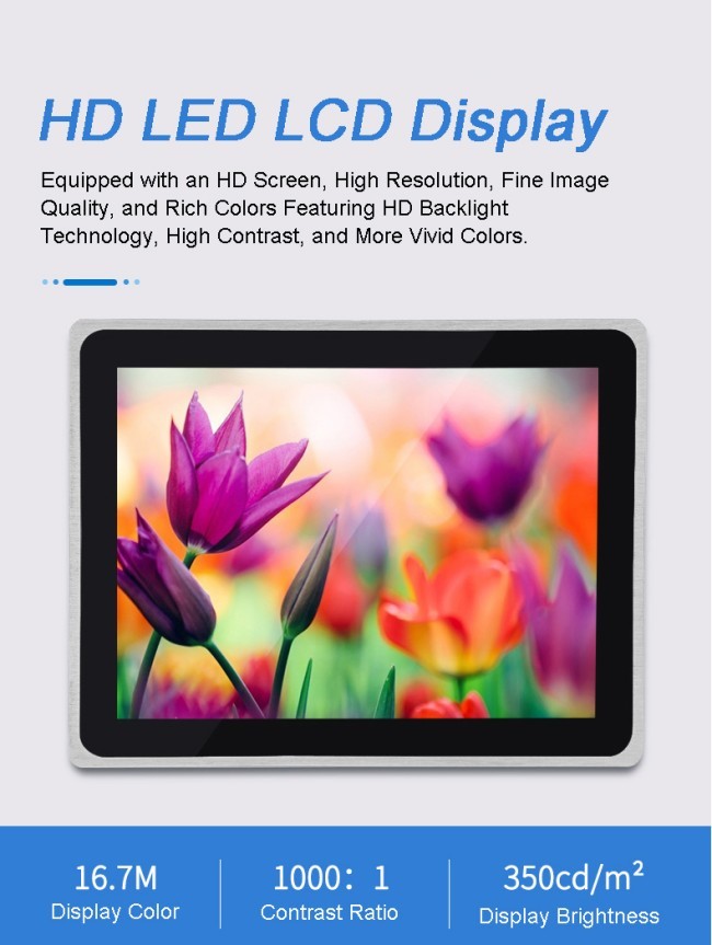 Touch Screen All in One Pc 15 Inch Ips Capacitive Professional Embedded Industrial Control Display
