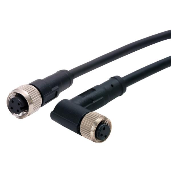 Elbow M8 Cable Connector Male To Female Cable 4p 5P 3P 8 Pin Circular Connector