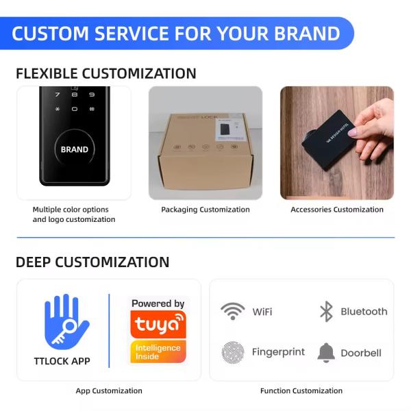 35 - 60mm Smart Door Lock Single Latch Front Door Password Lock Customized