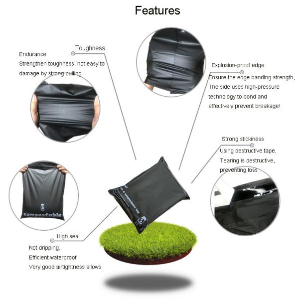 2.3Mil Cornstarch Poly Biodegradable Packaging Bag Reusable
