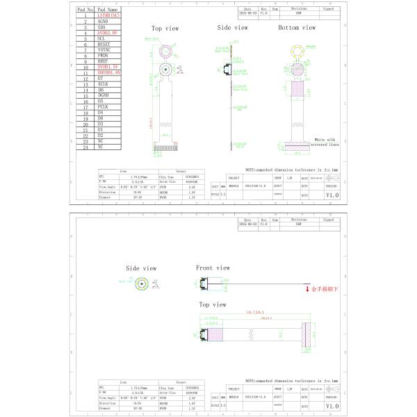 SC035HGS MIPI Camera Module 640x480 Global Shutter 180fps