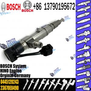 China For TOYOTA HINO 23670-E0490 BOSCH Common Rail Magnet Fuel Injector 0445120243 23670-E0490 on sale