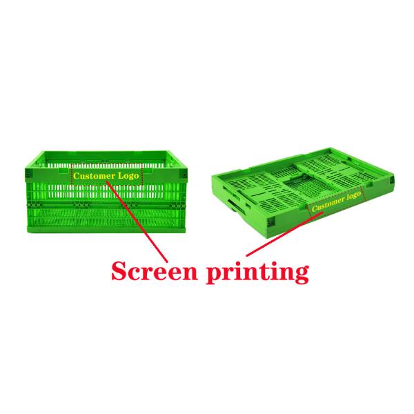 Large 45l Plastic Folding Crate For Fruits And Vegetables Turnover Basket Storage