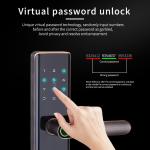 Euro Intelligent Door Lock Tuya Biometric Fingerprint Lock Black