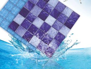 Buy cheap Blue Ceramic Swimming Pool Mosaic Tiles 6mm Glossy Matt product