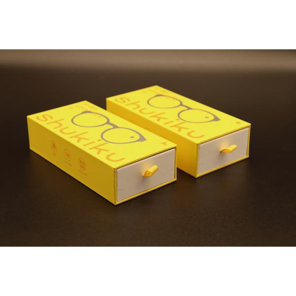 ODM Paper Packing Box For Glasses With Pull Tab Stamping UV Coating , Sun Glasses Packaging And Box