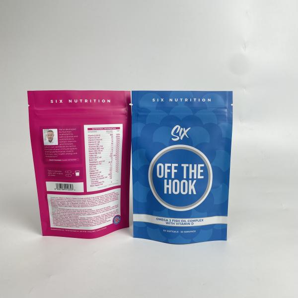 Custom Printed Stand Up Zipper Pouch Food Smell Proof Mylar Bag With Logo