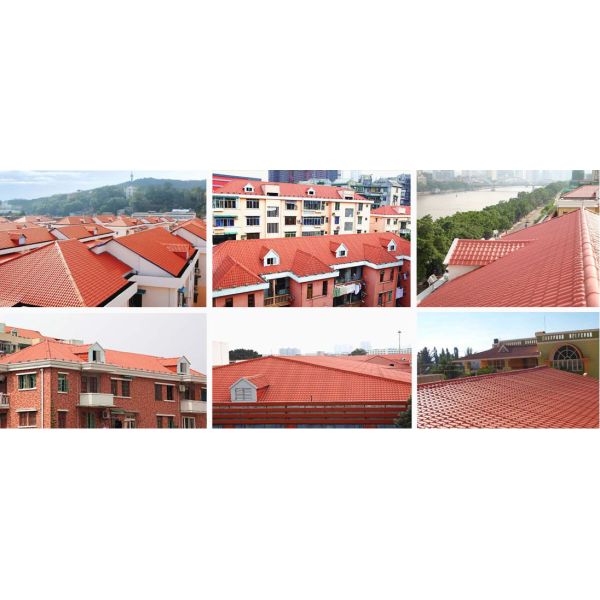 Customized Red Colour Roofing Sheet Versatile Resin Roof Tile Weather Resistant