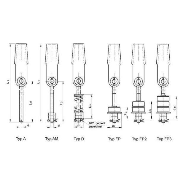 Elevator Spare Part Rope Suspensions With Sockets For Traction System