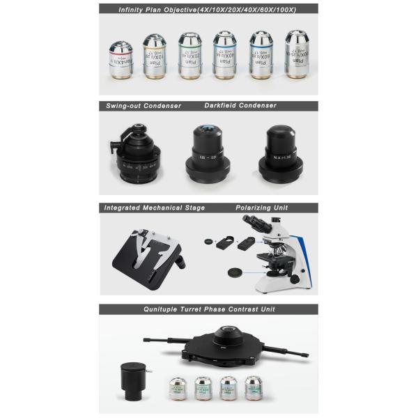Trinocular Biological Microscope , Life Science Microscope Fit Bright Field Observation