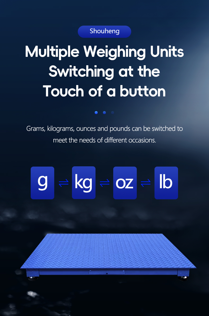 1.2*1.2m Carbon Steel Industrial Floor Scale with Bracket and LED Display