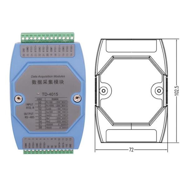 LS-TD4015 6ch RTD signal Convert to RS485 PT100 to RS485 Temperature Transmitter Din Rail Mounting