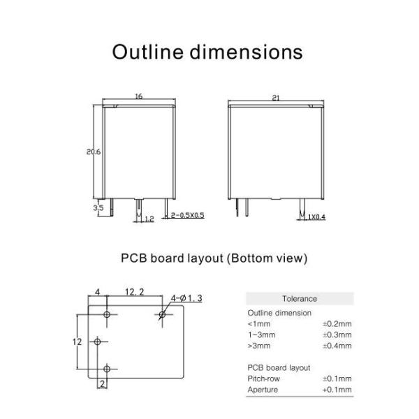 RDH-112DM3 0.36W 17A 12V SPST Relay Class A Insulation AgNi AgSnO2 General Purpose Relay